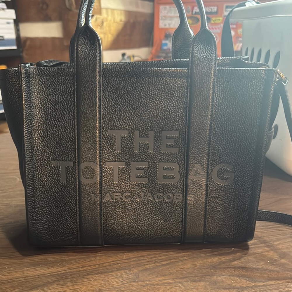 Marc Jacobs Black Leather Tote Bag